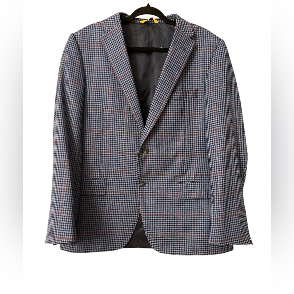 Hickey Freeman Super 140’s plaid blazer